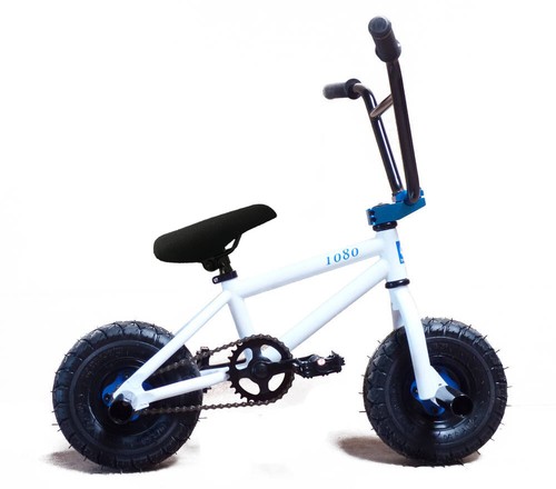 Mini BMX Bike Limited Edition 1080 Kids Stunt Freestyle White & Blue Bicycle - Picture 1 of 1