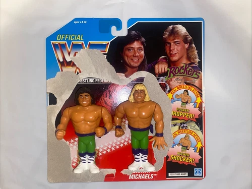 WWE The Rockers Shawn Michaels & Marty Jannetty Hasbro Figures W/Card AWA WWF
