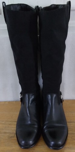 CIRCA JOAN & DAVID Black Leather Equestrian Knee High Boots 6M Zip Up - Picture 5 of 22