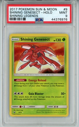 POKEMON SHINING LEGENDS SHINING GENESECT #9 HOLO FOIL CARD PSA 9 MINT #44376976