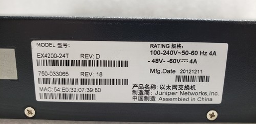 Juniper EX4200-24T 24-Port Managed Gigabit Ethernet Switch #99 - Picture 5 of 9