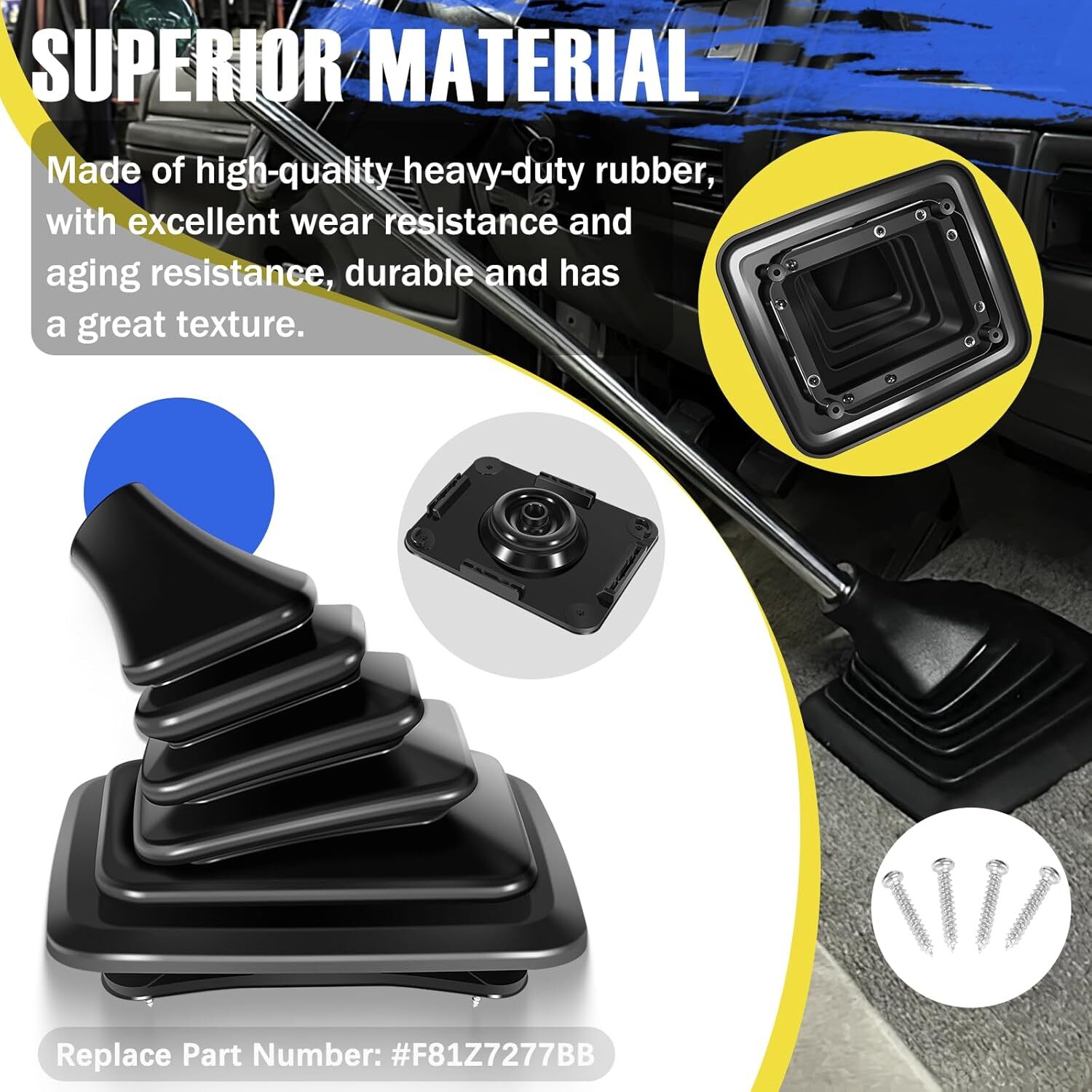 Manual Transmission Gear Shifter Knob Shift Boot For Ford Super Duty F81Z7277BB