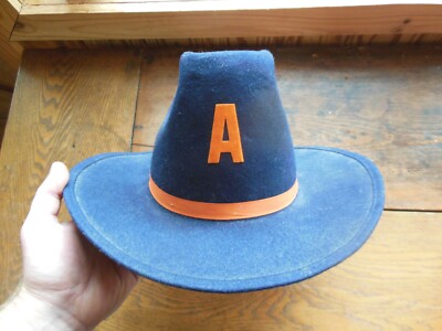 Vintage 80's Auburn Tigers Football Cowboy Hat 100% Wool Size 7 Felt Letter