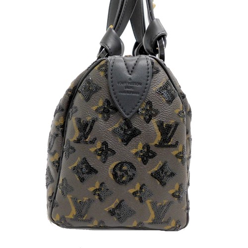LOUIS VUITTON MONOGRAM Eclipse Speedy Black Handbag #5 Rise-on - Picture 3 of 16