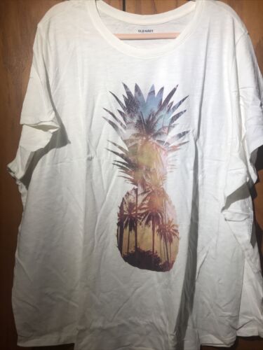 Old Navy Summer Scene Ivory Graphic Tee Women’s Plus Size 4X - NWT