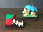 Japan Schnauzer Scotty Dog Plastic Christmas Train Display Figures