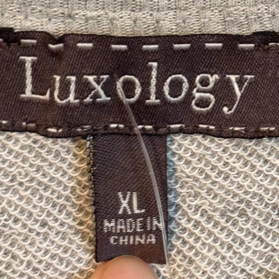 Vestido gris para mujer Luxology con mangas campana a rayas rosas talla XL vestido para mujer. N Foto 3 de 4