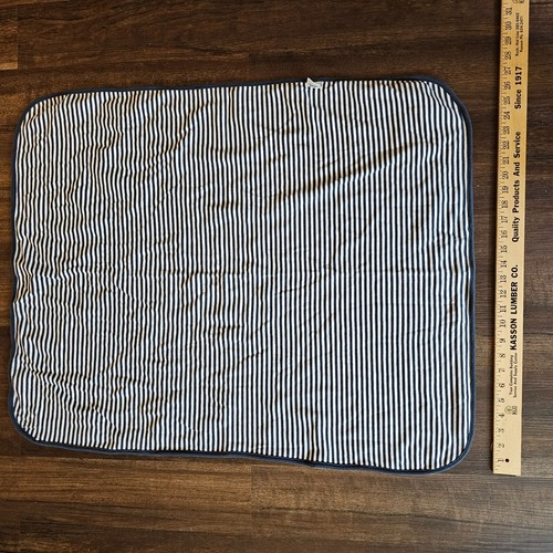 Vintage 2001 Baby Gap Navy Blue White Stripe 2-ply Boy Sailboat Sail Blanket - Picture 5 of 5