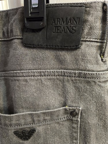 ARMANI Jeans Mens Size 34 W / 34 L Gray Slim Denim Fit Button Fly - Picture 6 of 7