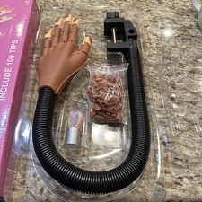 Nail Training Practice Hand 100 Tips Nail Tech Pivot Rotate Fake Hand Manicure