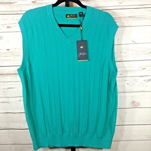 Jack Nicklaus Mens Vest Golf Knit Teal 