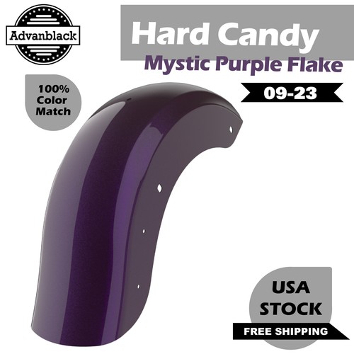 Hard Candy Mystic Purple Flake Holeshot Chopped Rear Fender Fits Harley - Picture 7 of 7