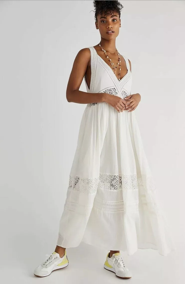 Free people white maxi clearance dress