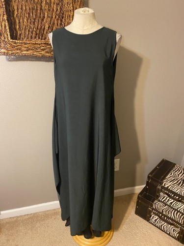 Anthropologie Szymkowicz French Maxi Dress Faux Silk Deep V Back Small 0 2 4 NWT - Picture 3 of 10