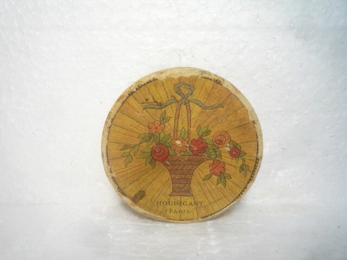 ANTIQUE ROSSE POUDRE / POWDER CARDBOARD BOX 1920s HOUBIGANT PARIS FRANCE