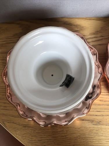 3 Skirted Cake Stand Plate White & Rose Gold 10 Strawberry Street Pedestal Stand - Picture 8 of 12
