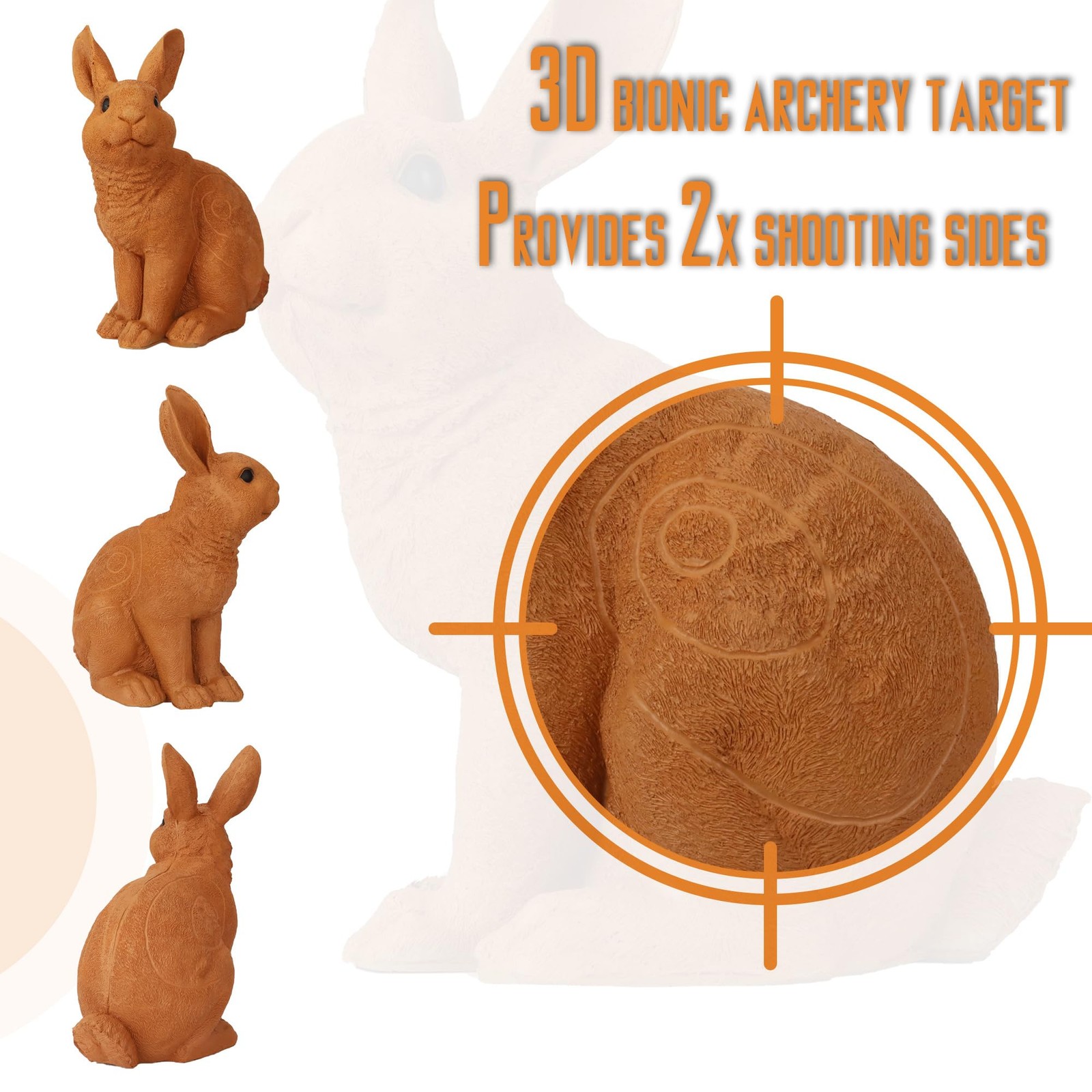 3D Rabbit Archery Targets with Group-Stand for Hunting and Target Shooting