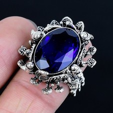 Delighting London Blue Topaz Gemstone 925 Sterling Silver Ring Size 7