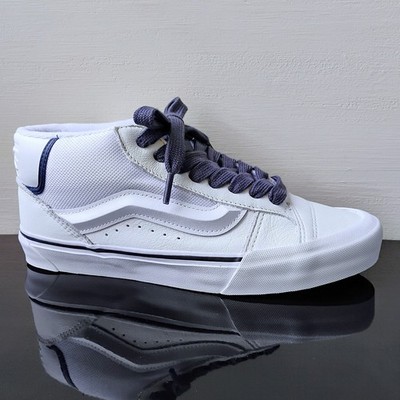 Vans Men's Knu Mid Leather / Textile Sneaker with Utility Lace in Sporty Looking