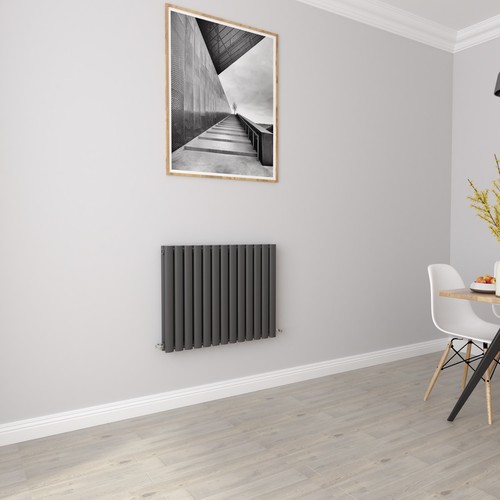 Anthracite Designer Oval Column Flat Panel Radiator Vertical Horizontal Rads - Picture 32 of 195