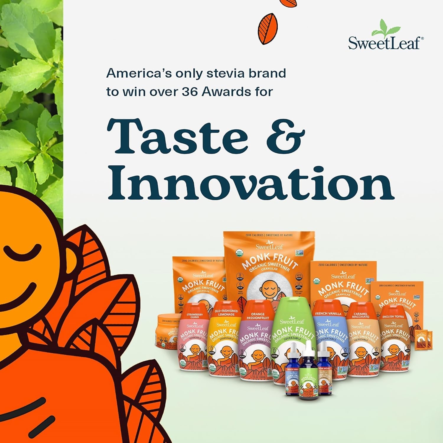 SweetLeaf French Vanilla Liquid Monk Fruit  Monk Fruit Liquid Sweetener Drops...