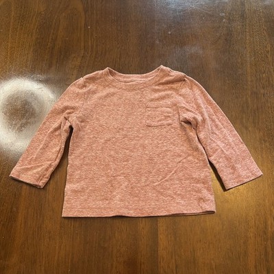 Cat & Jack Long Sleeve Cotton Tee - Red, Size 12M