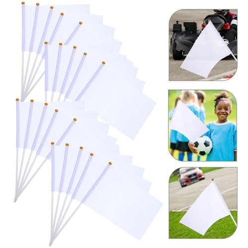 Bandera de árbitro de 20 piezas pequeñas banderas en palos mano blanca - Imagen 7 de 12