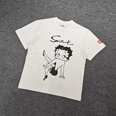 SAINT Mxxxxxx x Betty Boop Short-Sleeve T-shirt Men's White Cotton