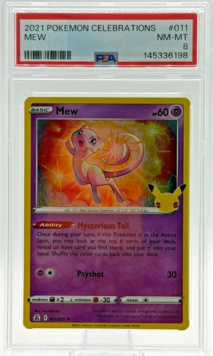 2021 POKEMON CELEBRATIONS  #011 MEW HOLO PSA 8 NM-MT   NEW