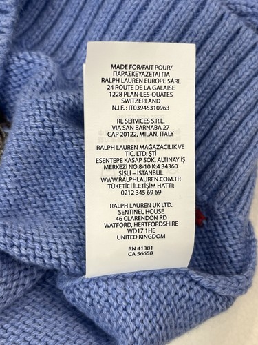 Polo Ralph Lauren Navy Blue Cotton Teddy Bear Sweater Boys 4/4t - Picture 10 of 12