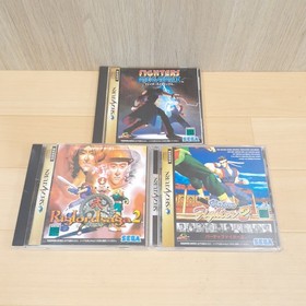 Japanese Sega Saturn Console Bundle with 2 Controllers & 6 Games Gandam Tested