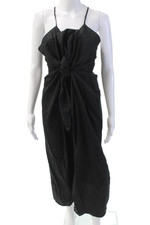 MARA HOFFMAN Womens Lolita Deep V Neck Maxi Dress - Black Size XL