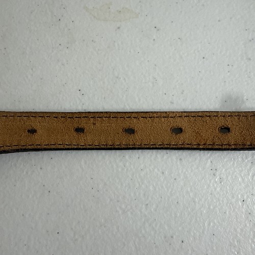 Silver trimmed black leather belt, Circle Y 1.25 wide, 35” Long “No Buckle” - Picture 9 of 9