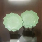Vintage Set of 2 Fire-King Jadeite Lotus Leaf Plates 8" Salad Dessert MCM 1950s
