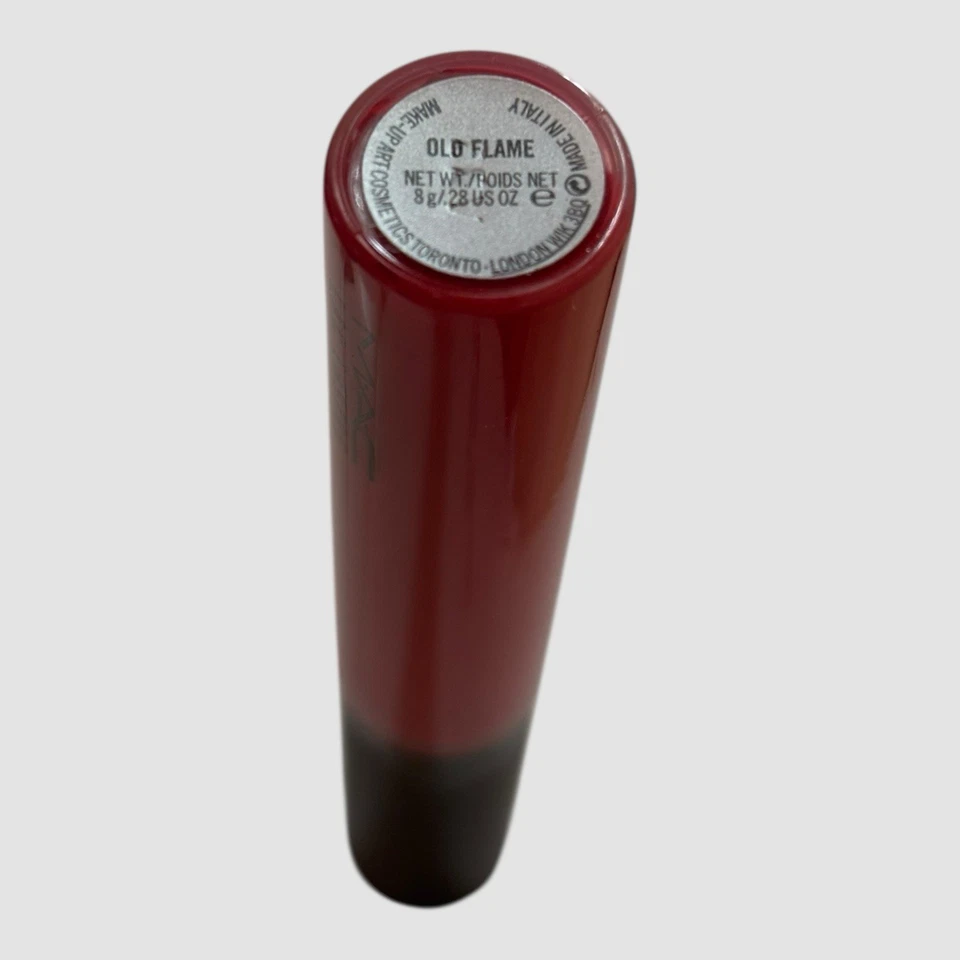 MAC Lac Lustre Demi-Matte Liquid Lip Rouge in OLD FLAME - 0.28oz / 8g Full Size - Image 4 of 4