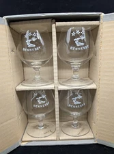Set of 4 Vintage HENNESSEY Cognac Snifter Brandy Shot Glass 4oz Original Box +