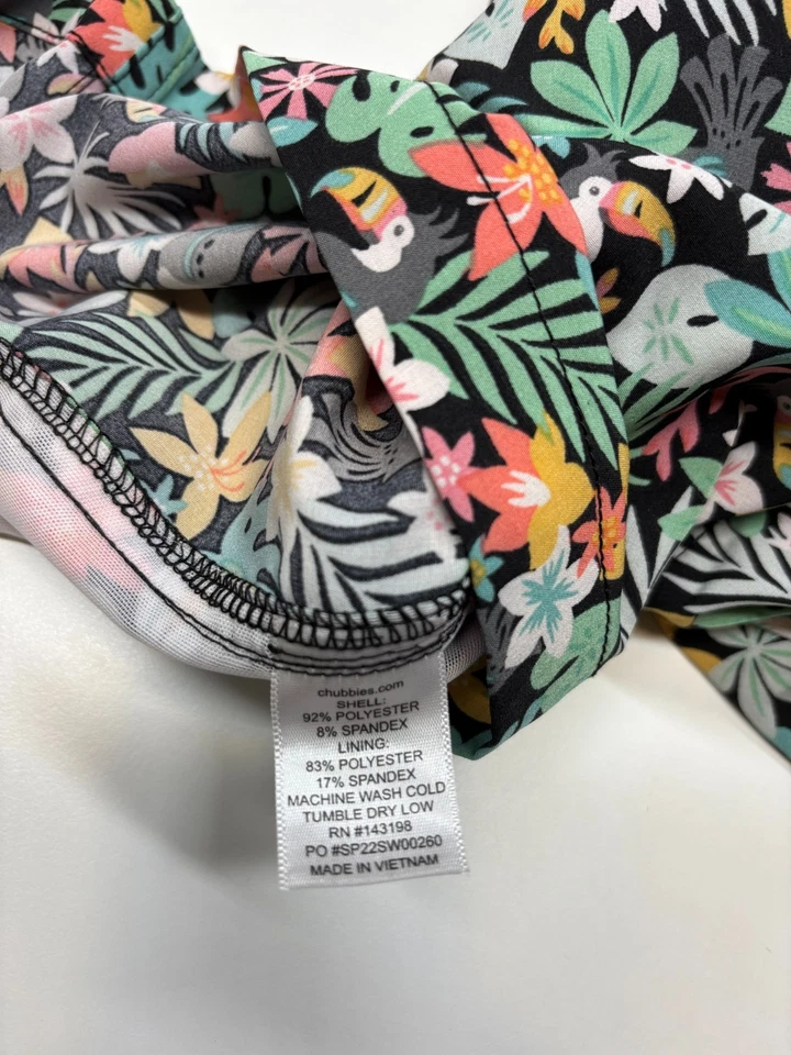 Chubbies Swim Trunks Boys M Black Floral Lined Pockets Preppy - Image 4 of 4