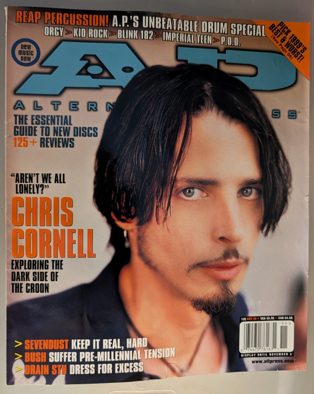 RARE ALTERNATIVE PRESS MAGAZINE #136 NOVEMBER 1999 CHRIS CORNELL