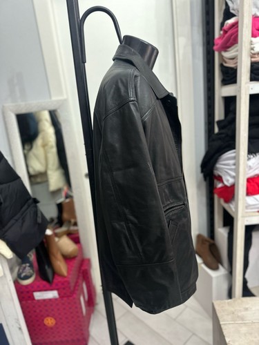 Missardi Men's Leather Jacket Size 54 Black LLV1330 - Picture 2 of 9