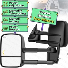 Pair Tow Mirrors Power Heated Signal For 2007-2013 Chevy Silverado 2500hd 3500hd