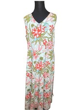 Talbots Women's Floral Sleeveless Dress, Size Large, Multicolor