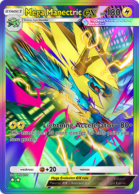 Pokemon Pocket TCG Card 2 Star Full Art Rainbow Mega Manectric EX Mega Shine
