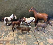 Schleich Lot Of 6 Retired Baby 5 Horses Foals  Mares Plus 1 DONKEY Figures Toy