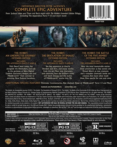 The Hobbit: The Motion Picture Trilogy (Extended Edition) (Blu-ray) Various - Picture 3 of 5
