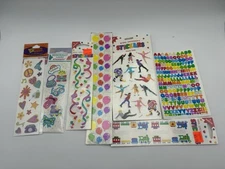 Vintage Sticker Lot - Sandylion Mrs Grossman   Ice Skaters Party Trains Alphabet