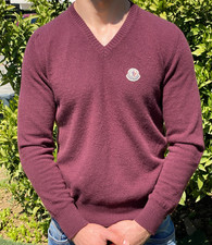 Luxury Vintage Moncler Knit Light Pullover V-Neck Sweater Slim Fit Size S