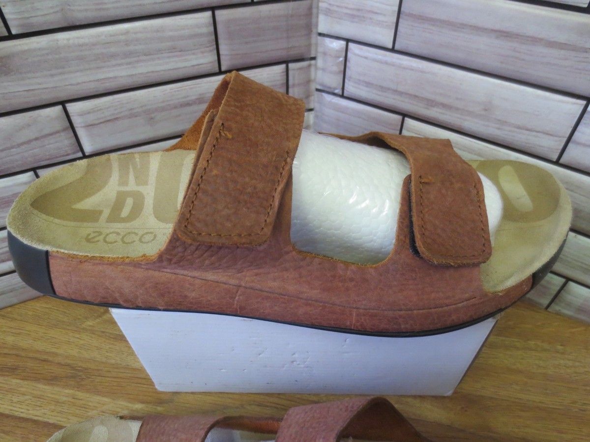 ECCO Cozmo Mens Two Band Slide Sandal US 12-12.5 Camel Brown  display picture 2