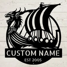 Custom Viking Totem Warriors Metal Sign Personalized Home Office Decor Gift Fans