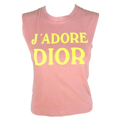 Christian Dior S/S 2002 Pink & Yellow J'Adore Dior Tank | eBay