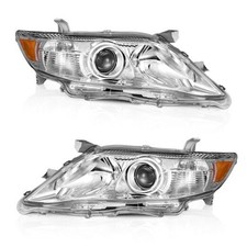 Headlights OE Replacement Clear Lens I Chrome Housing I Amber Reflector